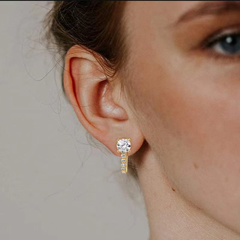 Classic elegant drop huggie earrings minimalist visual