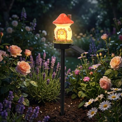 🔥Limited 60% OFF🔥-🍄✨ Turn Your Backyard Into An Enchanted Fairy Forest! Solar Mushroom Cottage Garden Light