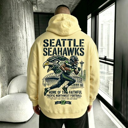 “Seattle Seahawks” Unisex Printed Streetwear-Style Retro Hoodie