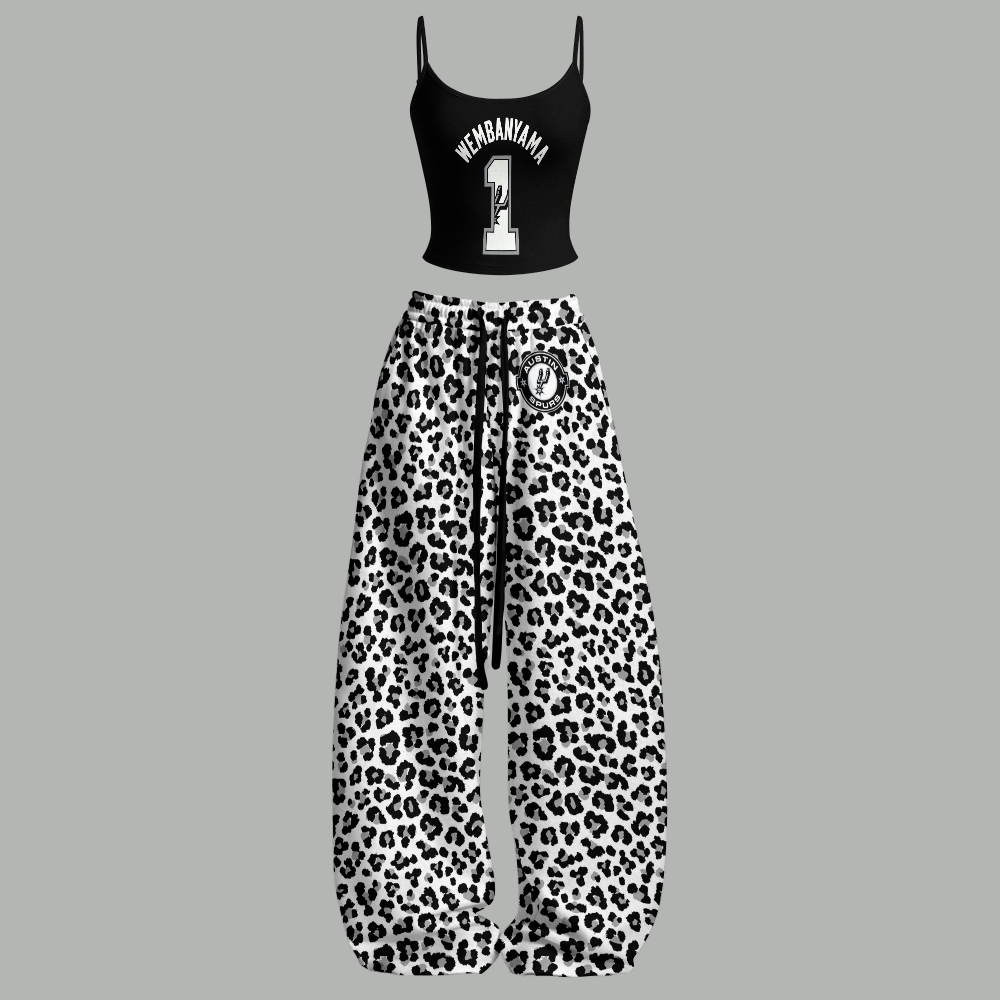 San Antonio Spurs Top & Elasticated Trousers Two-Piece Set