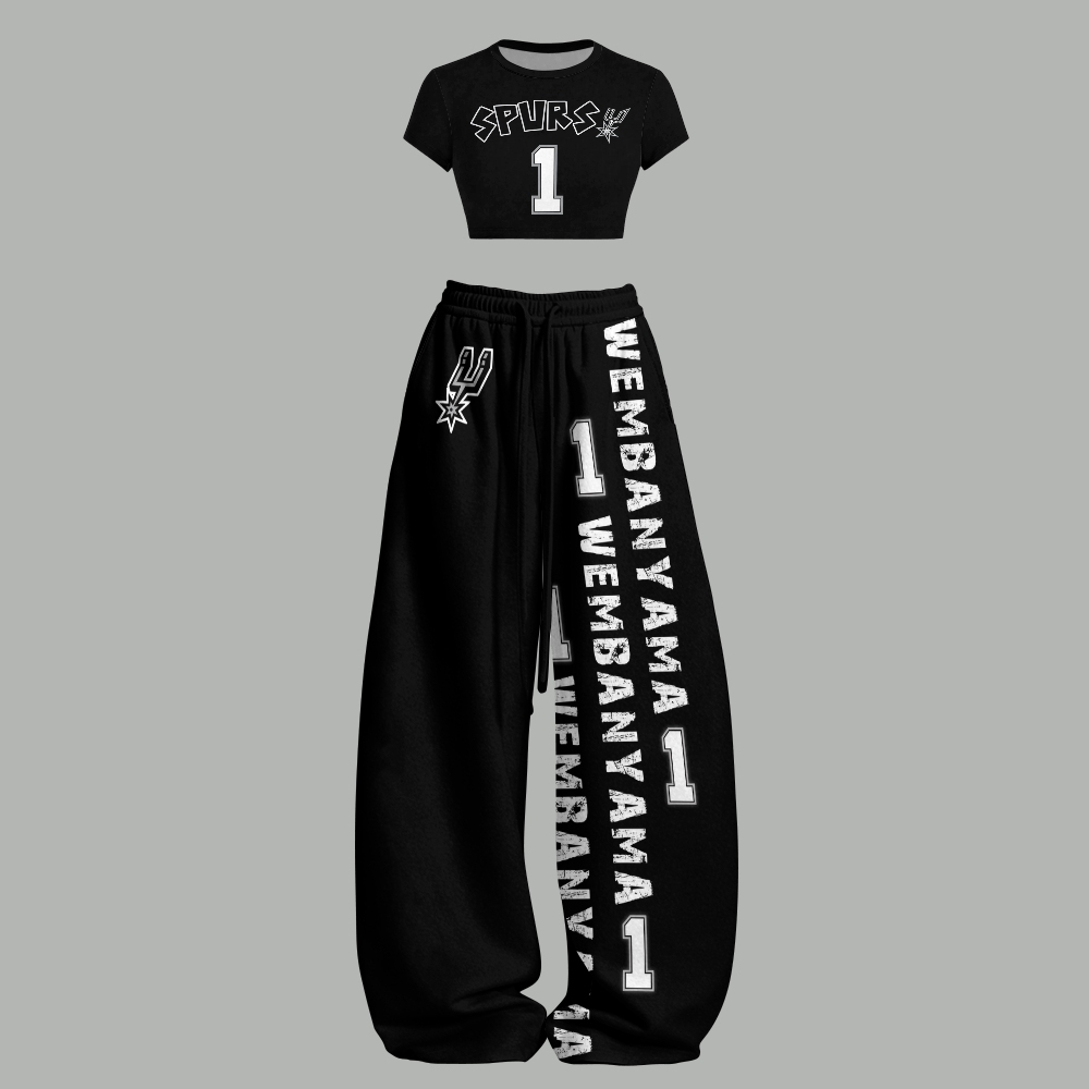 San Antonio Spurs Women T-Shirt & Elasticated Trousers Two-Piece Set