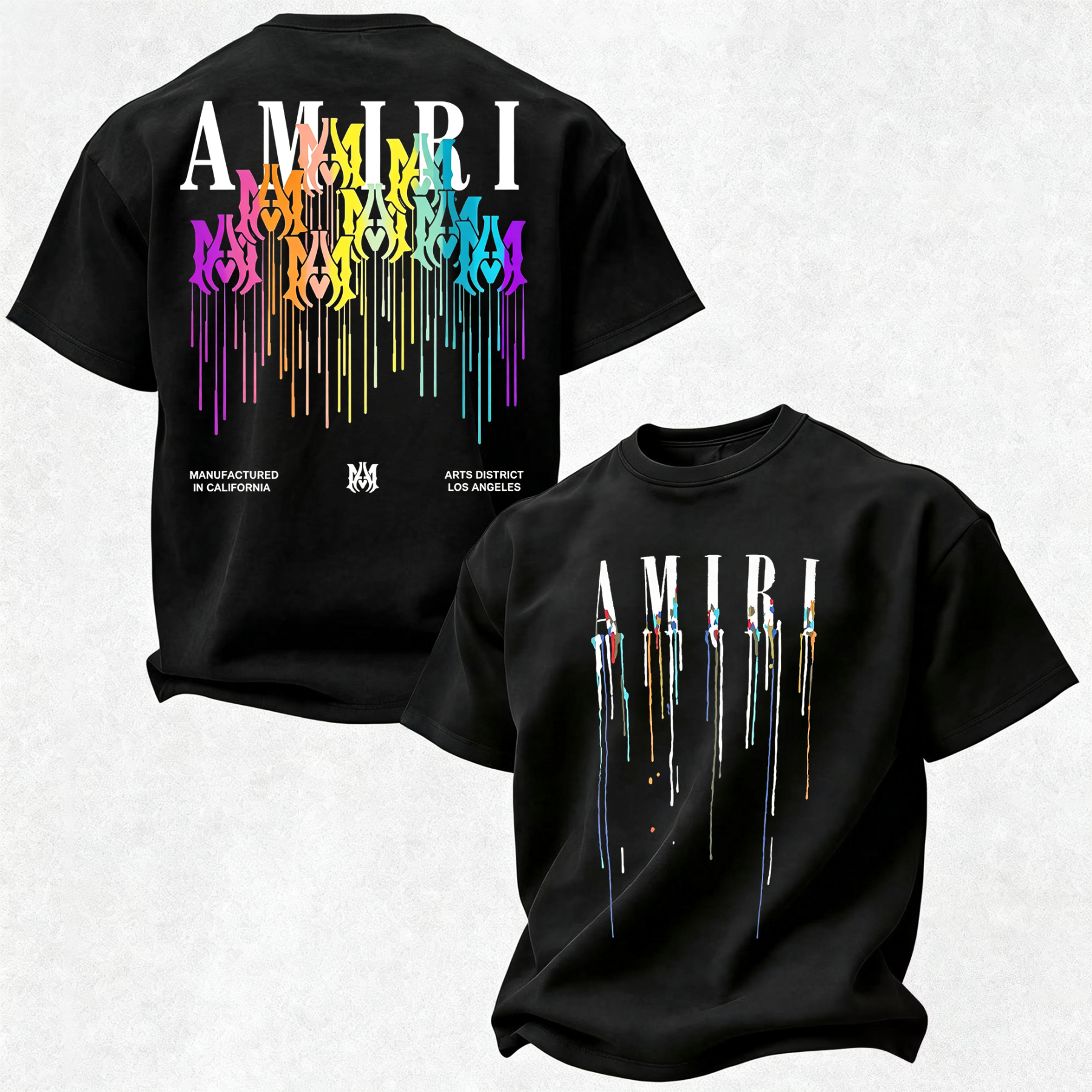 Gothic Line Art Monogram Printed Oversized Unisex T-shirt