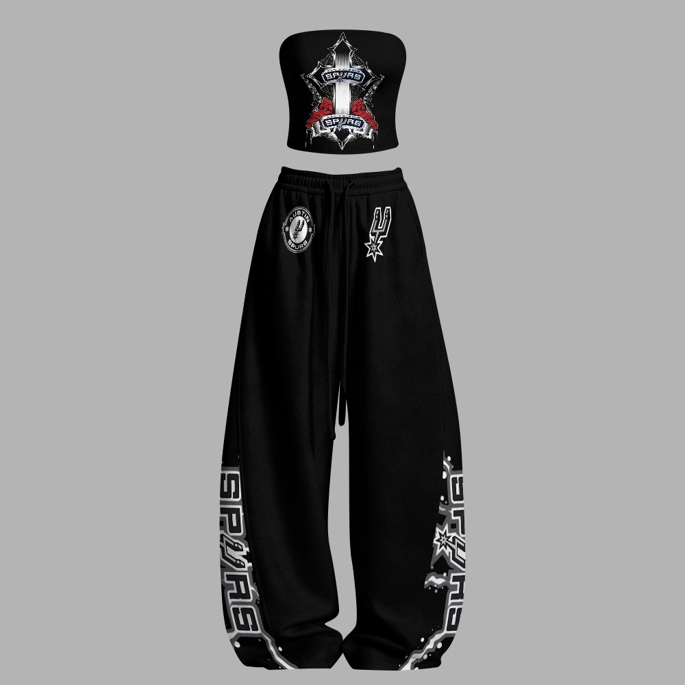 San Antonio Spurs Tight Casual Camisole Tops & Elasticated Trousers Two-Piece Set