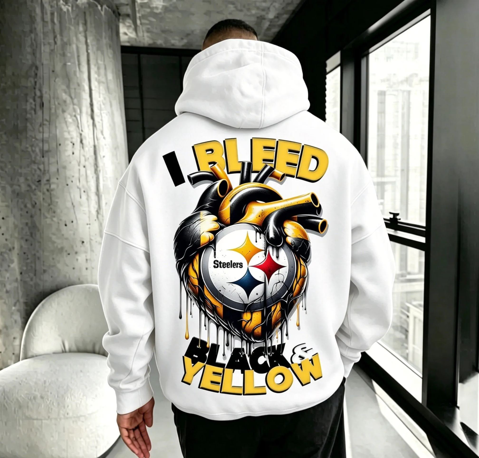 “Pittsburgh Steelers” Unisex Printed Streetwear-Style Retro Hoodie
