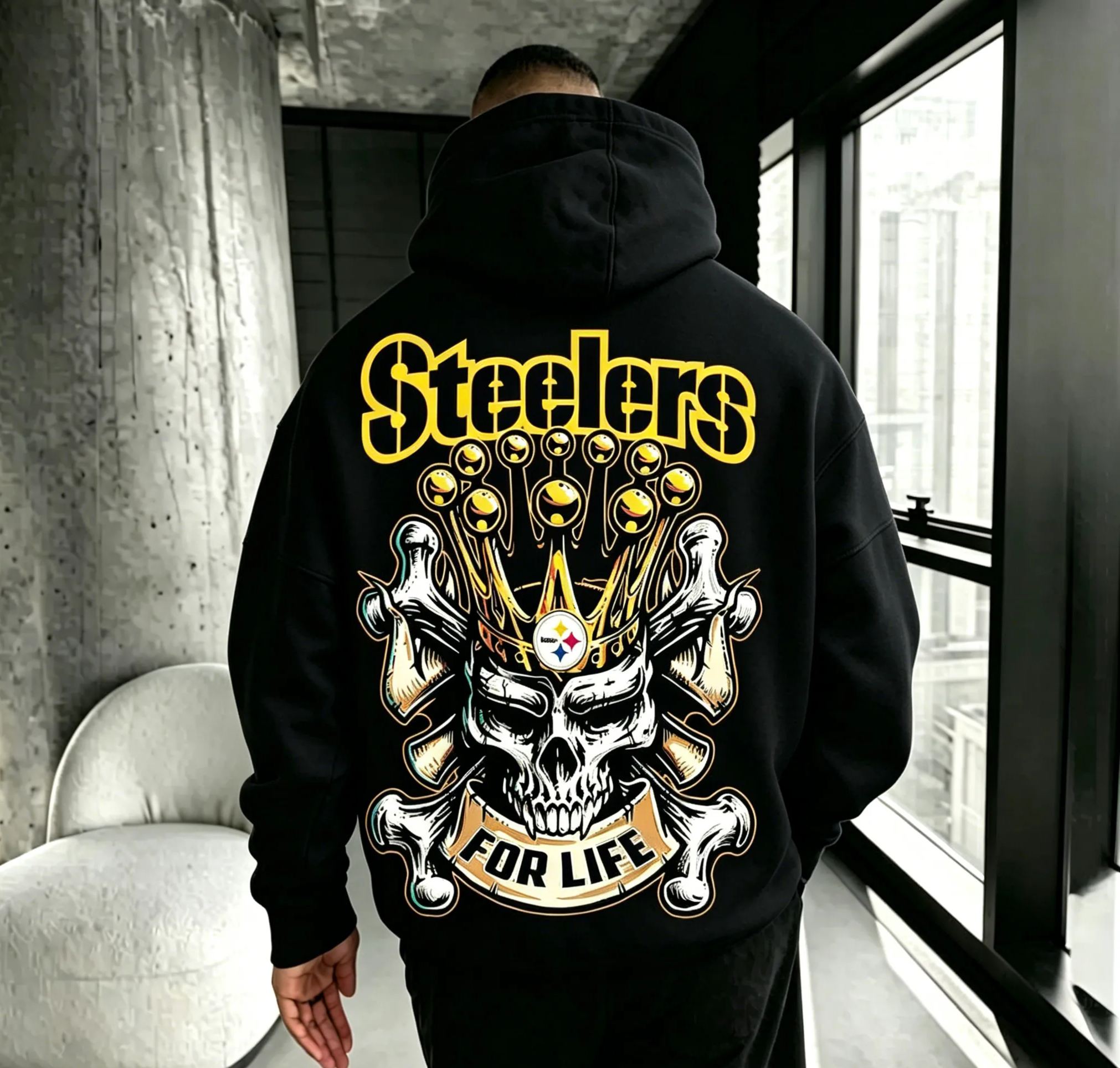 “Pittsburgh Steelers” Unisex Printed Streetwear-Style Retro Hoodie