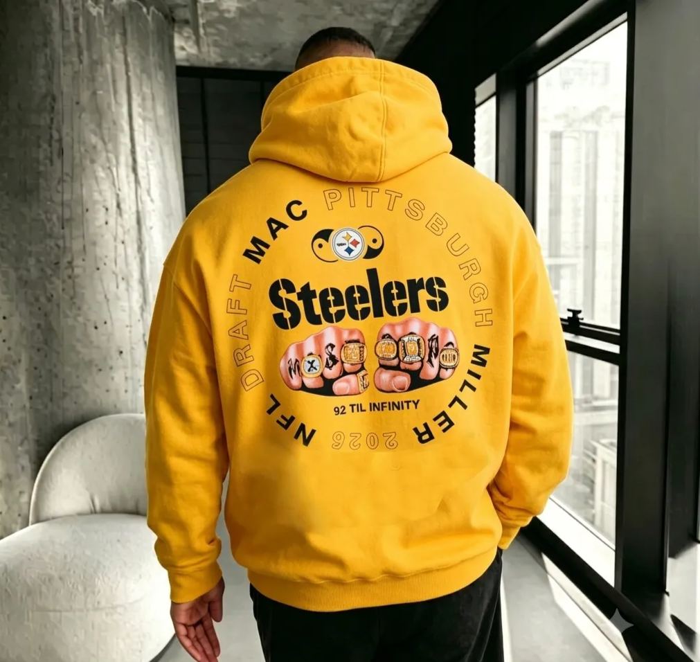 “Pittsburgh Steelers” Unisex Printed Streetwear-Style Retro Hoodie