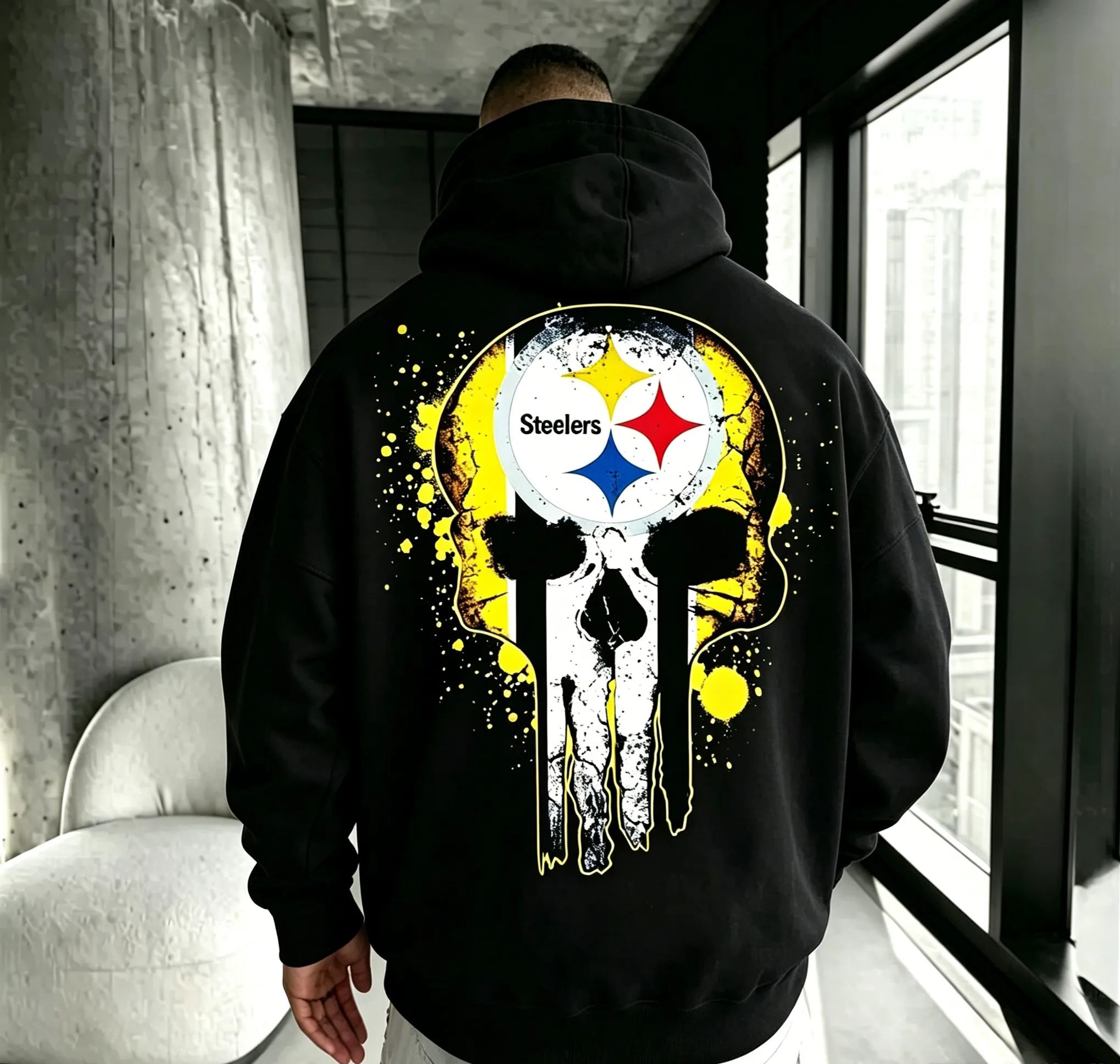 “Pittsburgh Steelers” Unisex Printed Streetwear-Style Retro Hoodie