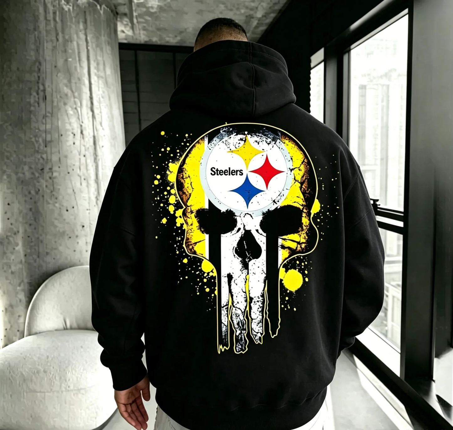 “Pittsburgh Steelers” Unisex Printed Streetwear-Style Retro Hoodie