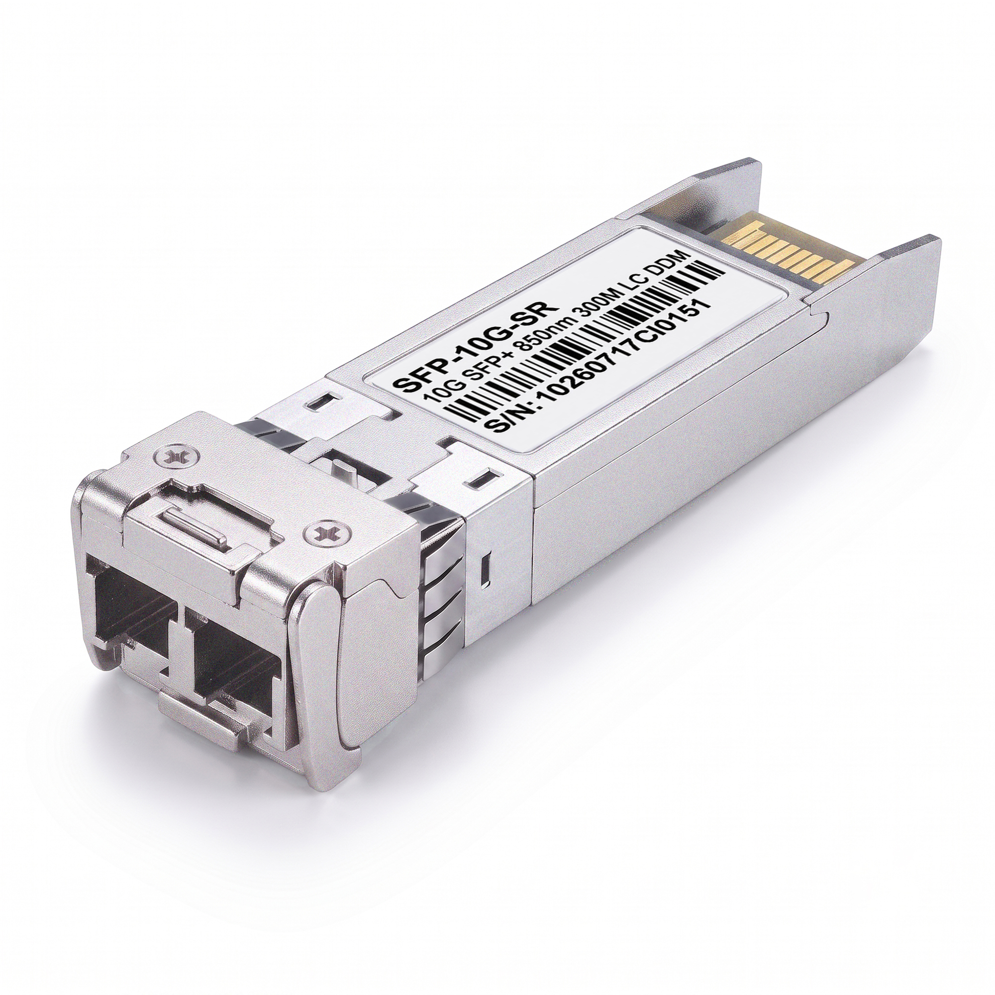 10GBASE-SR SFP+ Transceiver, 10G 850nm MMF Duplex LC Optical Module, up to 300m, DDM, Compatible with Cisco SFP-10G-SR