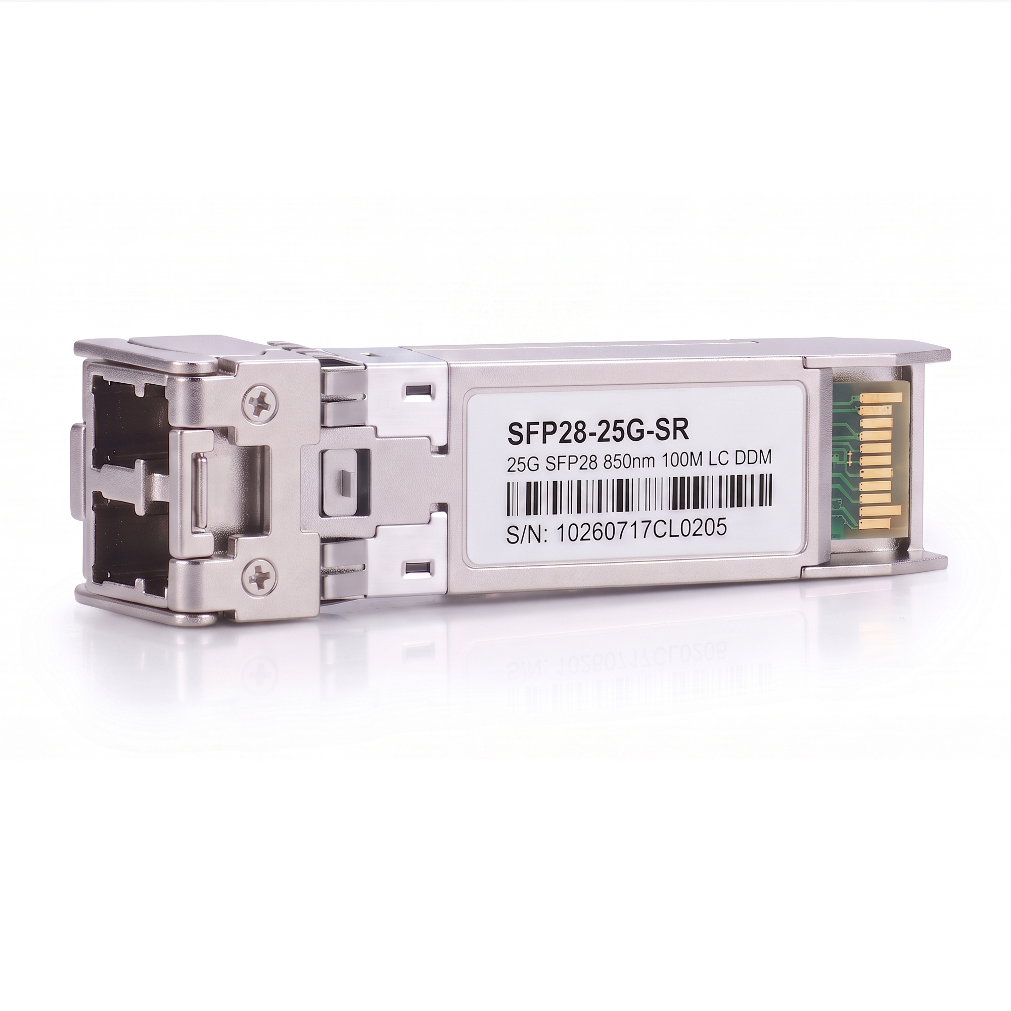 25G SFP28 SR Transceiver, 850nm MMF Duplex LC Optical Module, 70m on OM3 or 100m on OM4, DDM, Compatible with Cisco SFP-25G-SR-S
