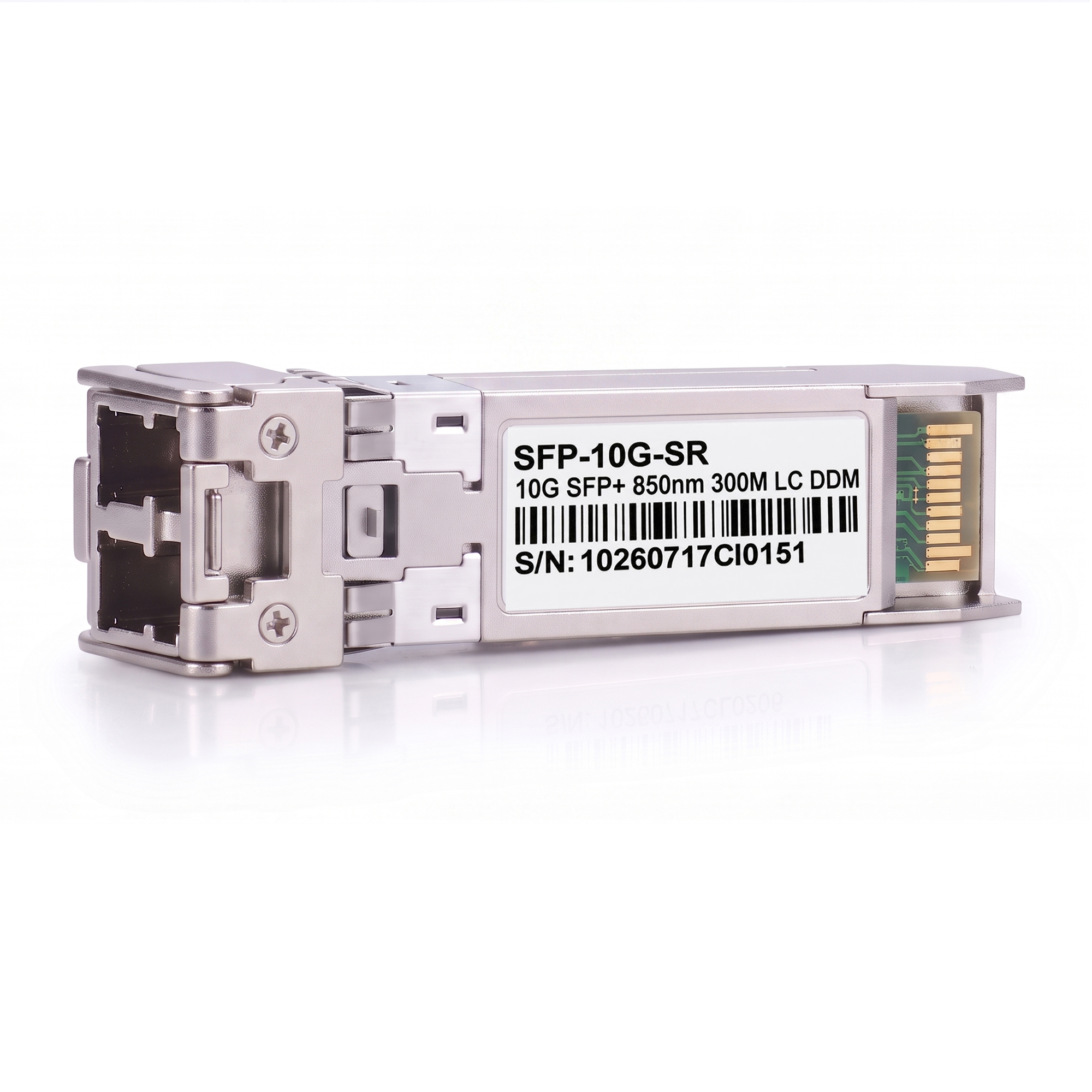 10GBASE-SR SFP+ Transceiver, 10G 850nm MMF Duplex LC Optical Module, up to 300m, DDM, Compatible with Cisco SFP-10G-SR