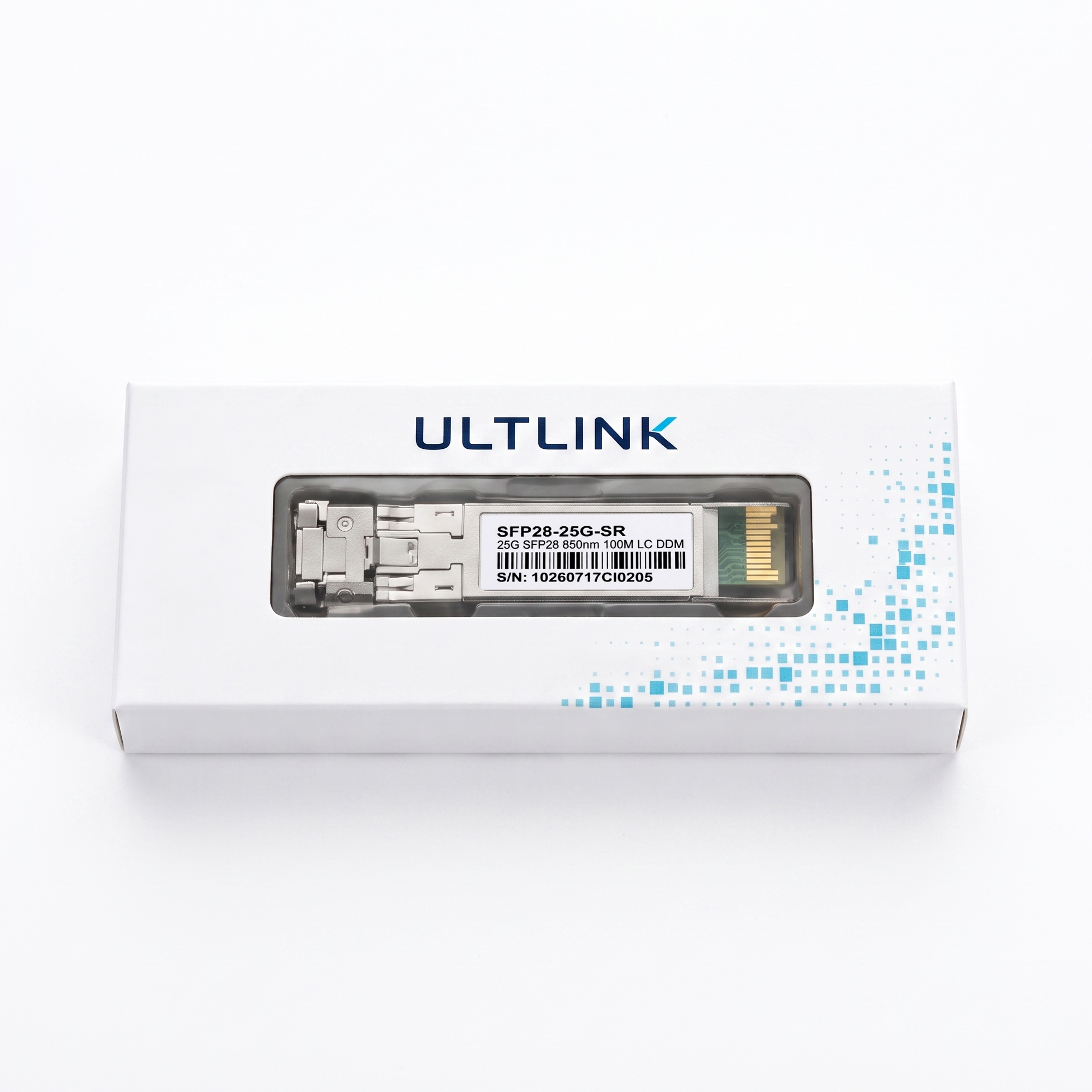 25G SFP28 SR Transceiver, 850nm MMF Duplex LC Optical Module, 70m on OM3 or 100m on OM4, DDM, Compatible with Cisco SFP-25G-SR-S