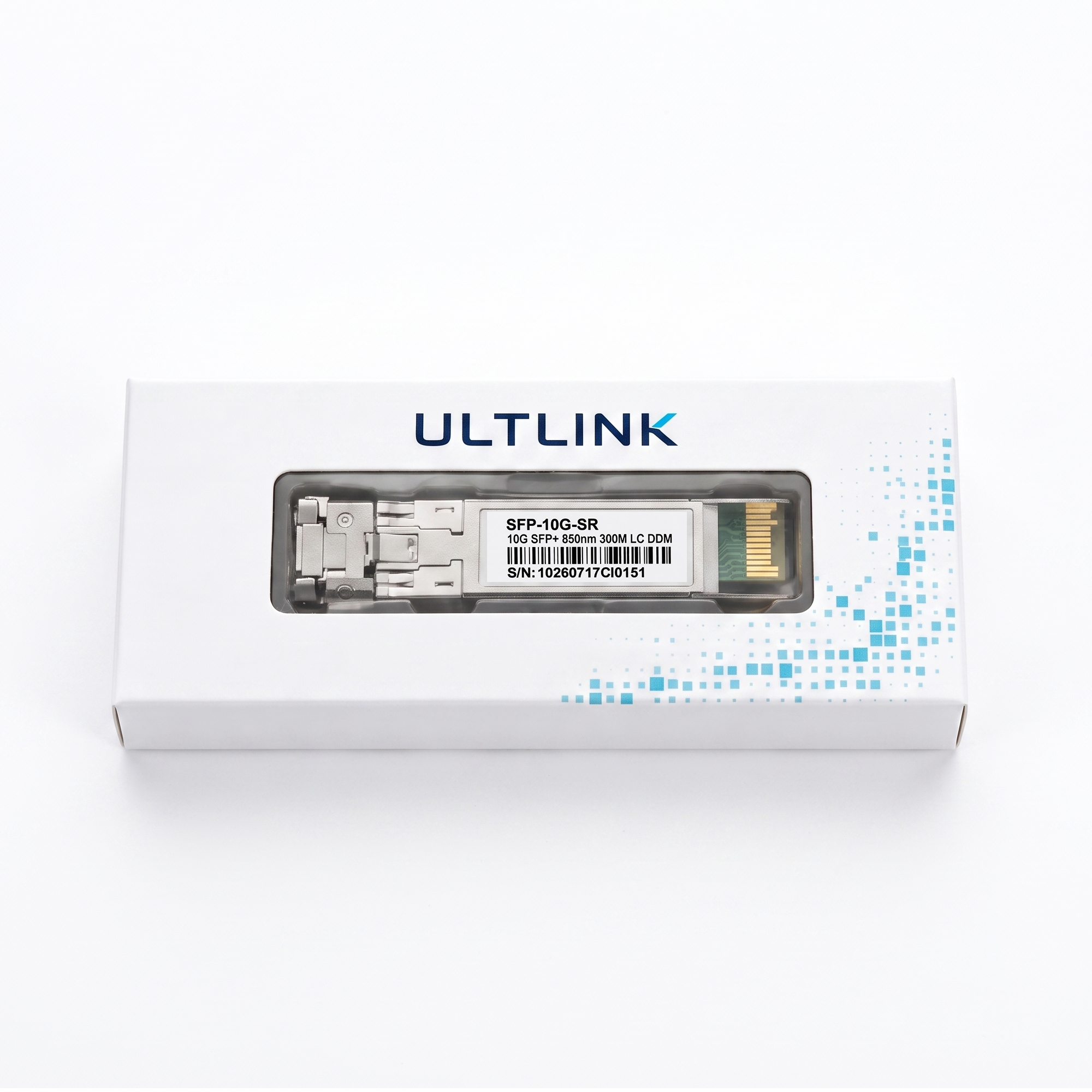 10GBASE-SR SFP+ Transceiver, 10G 850nm MMF Duplex LC Optical Module, up to 300m, DDM, Compatible with Cisco SFP-10G-SR