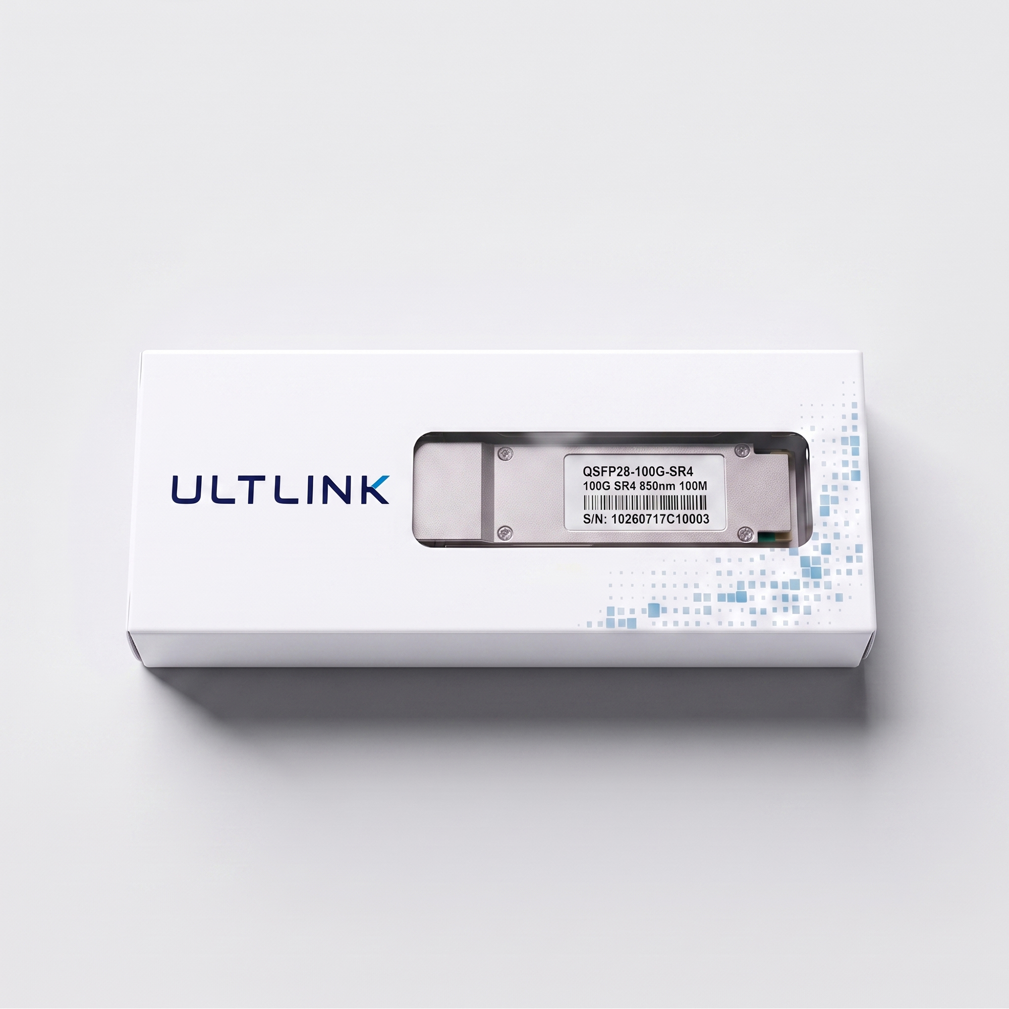 100GBASE-SR4 QSFP28 Transceiver, 850nm MMF MPO-12 Optical Module, 70m on OM3 or 100m on OM4, DDM, Compatible with Cisco QSFP-100G-SR4-S