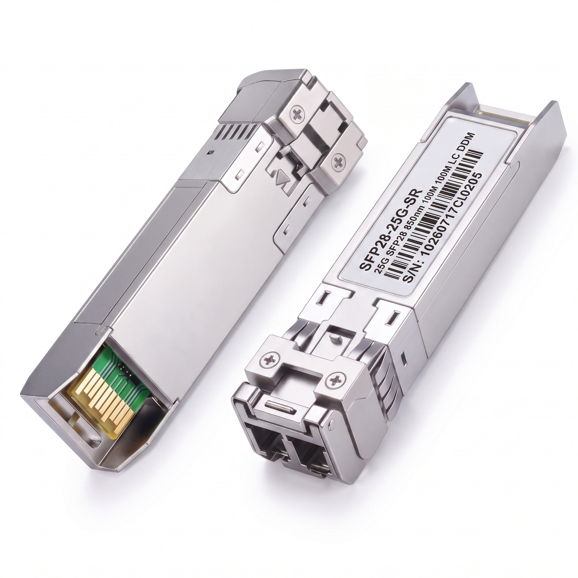 25G SFP28 SR Transceiver, 850nm MMF Duplex LC Optical Module, 70m on OM3 or 100m on OM4, DDM, Compatible with Cisco SFP-25G-SR-S
