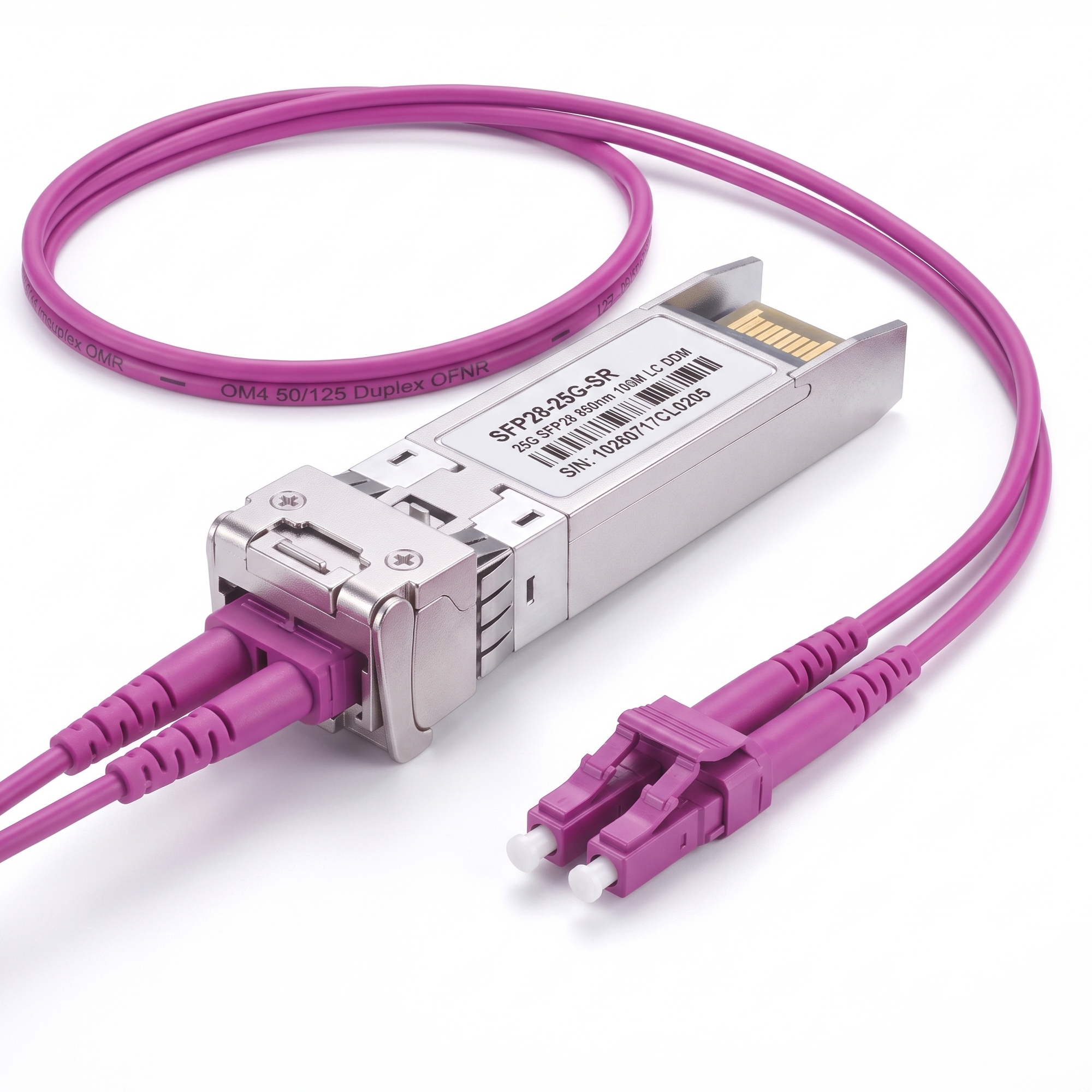 25G SFP28 SR Transceiver, 850nm MMF Duplex LC Optical Module, 70m on OM3 or 100m on OM4, DDM, Compatible with Cisco SFP-25G-SR-S
