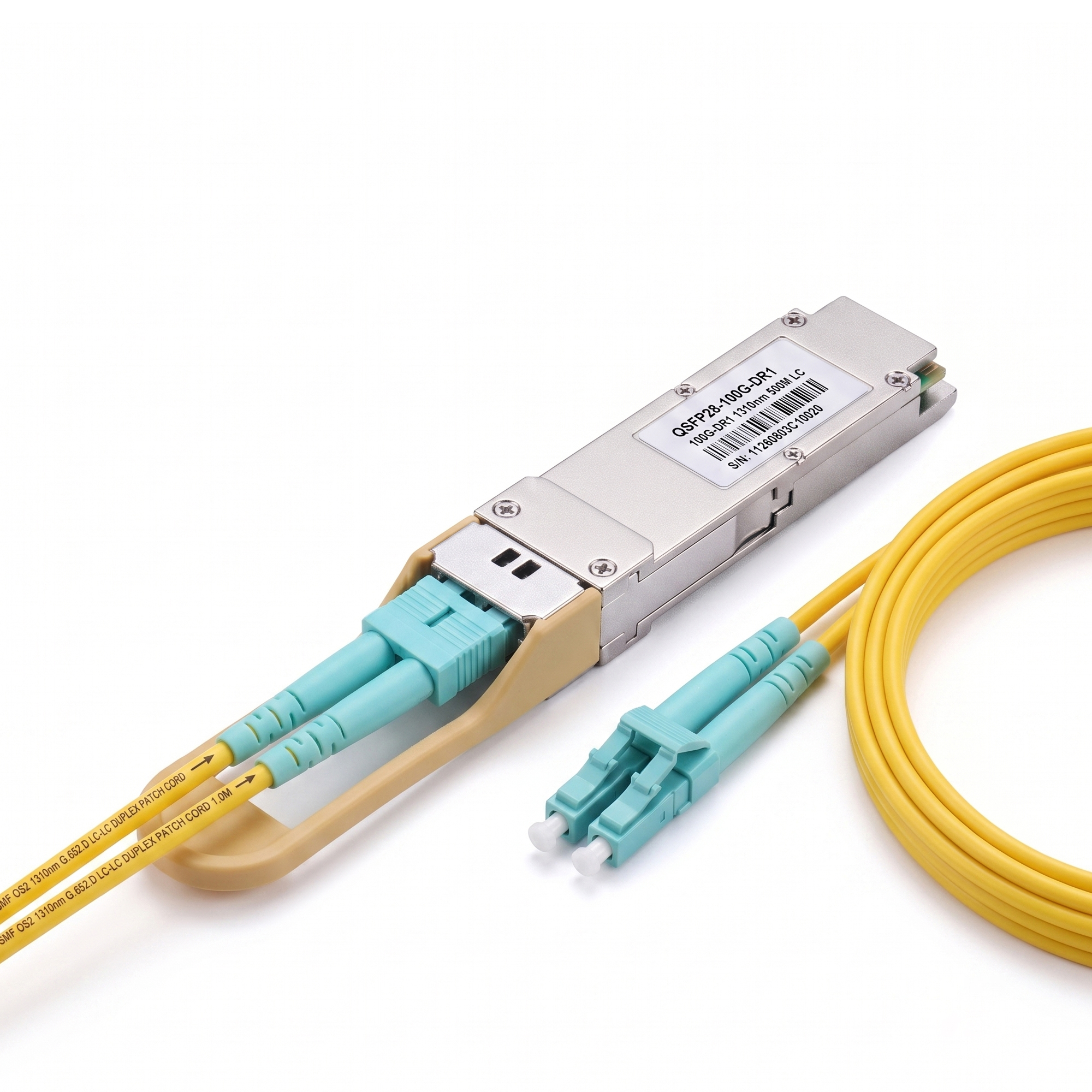 100G QSFP28 DR1 Transceiver, Single Lambda PAM4, 1310nm SMF Duplex LC Optical Module, up to 500m with FEC, DDM, Compatible with Cisco SFP-25G-LR-S