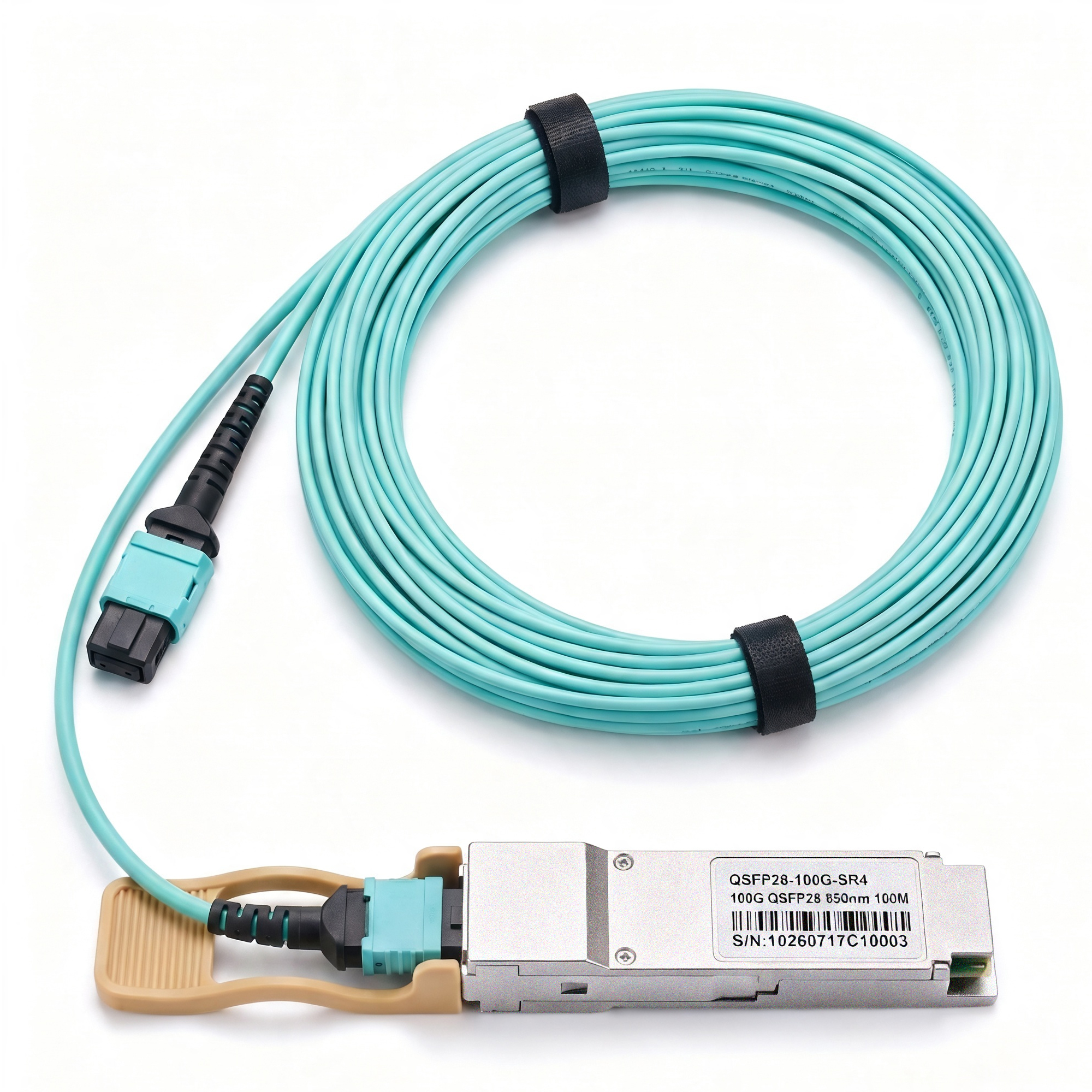 100GBASE-SR4 QSFP28 Transceiver, 850nm MMF MPO-12 Optical Module, 70m on OM3 or 100m on OM4, DDM, Compatible with Cisco QSFP-100G-SR4-S