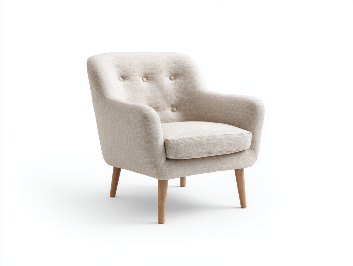 Sillón de tela tapizado color beige 76x74x84 cm para salón - diseño moderno-Nasaohome