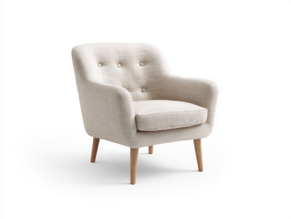 Sillón de tela tapizado color beige 76x74x84 cm para salón - diseño moderno-Nasaohome