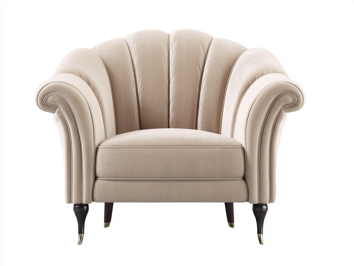 Sillón de tela con patas de madera 90x86x92 cm - beige-negro - para salón - estilo clásico-Nasaohome