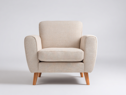 Sillón de tela tapizado color beige 78x76x82 cm para salón - diseño moderno-Nasaohome