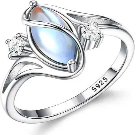 925 Sterling Silver Mood Rings for Women - Color Change