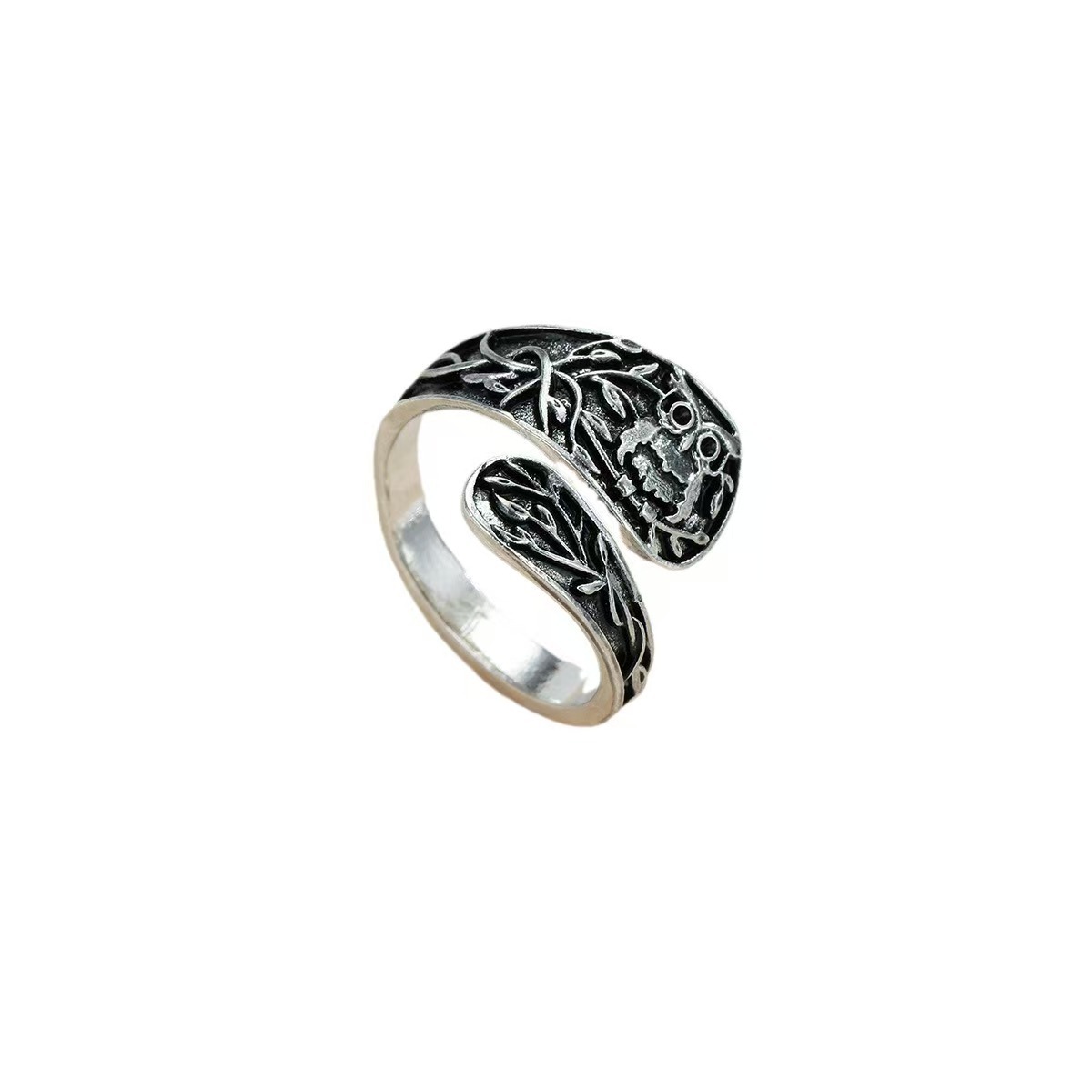 Women's Sterling Silver Moonstone Flower Ring, Adjustable Vintage Spoon Ring Jewelry, Gifts for Mom, Wife, Sister, Her