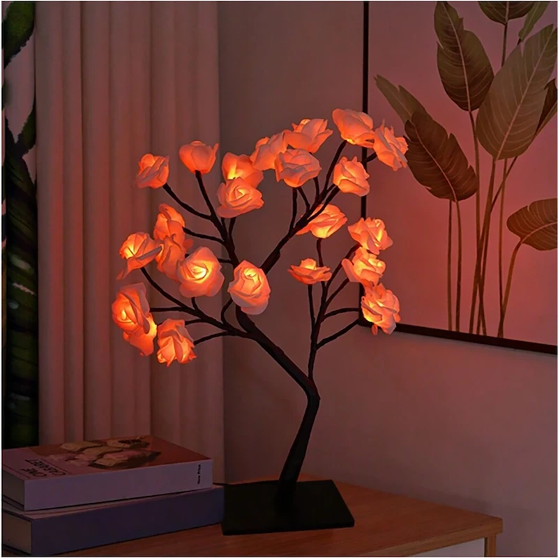 LED rose tree lamp