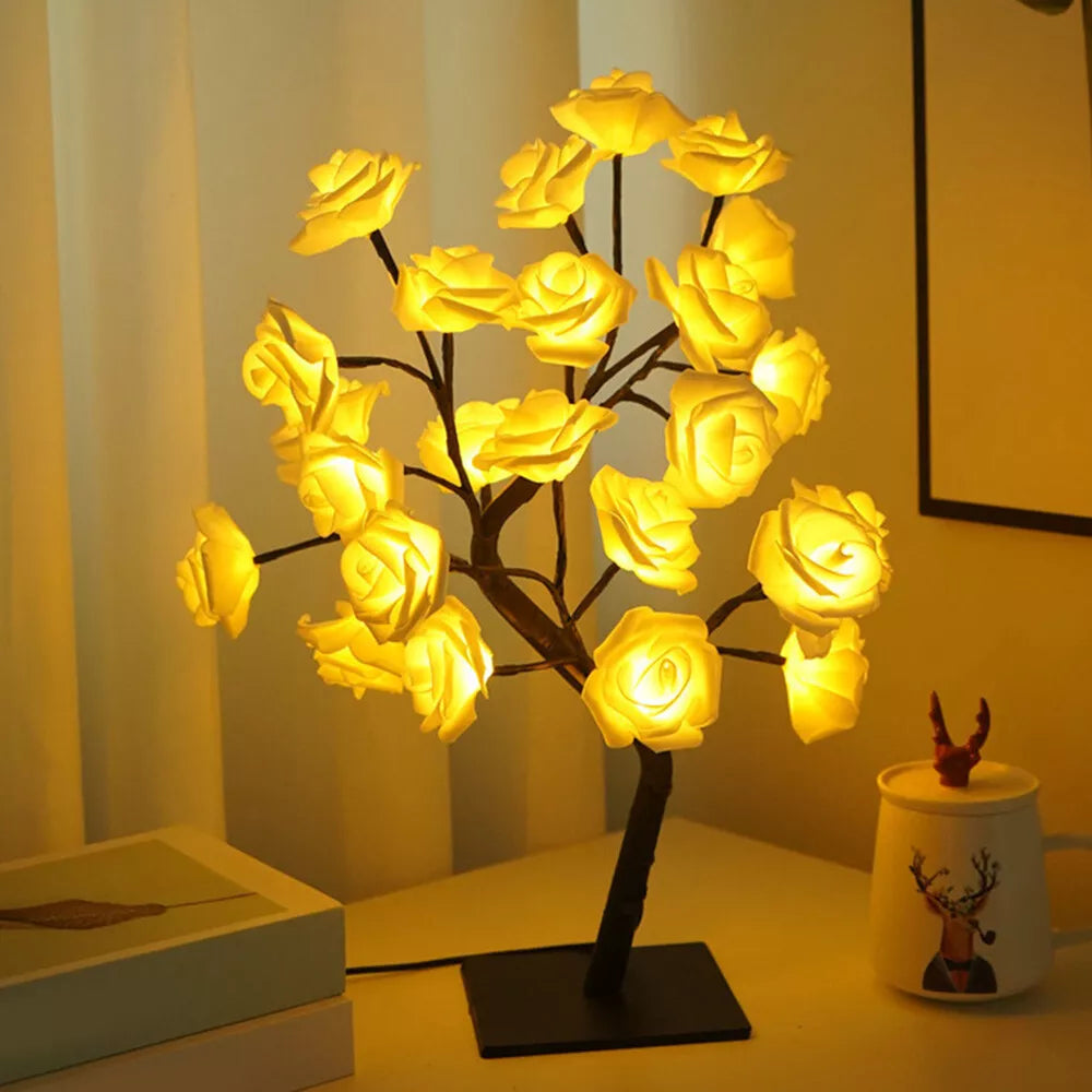 LED rose tree lamp