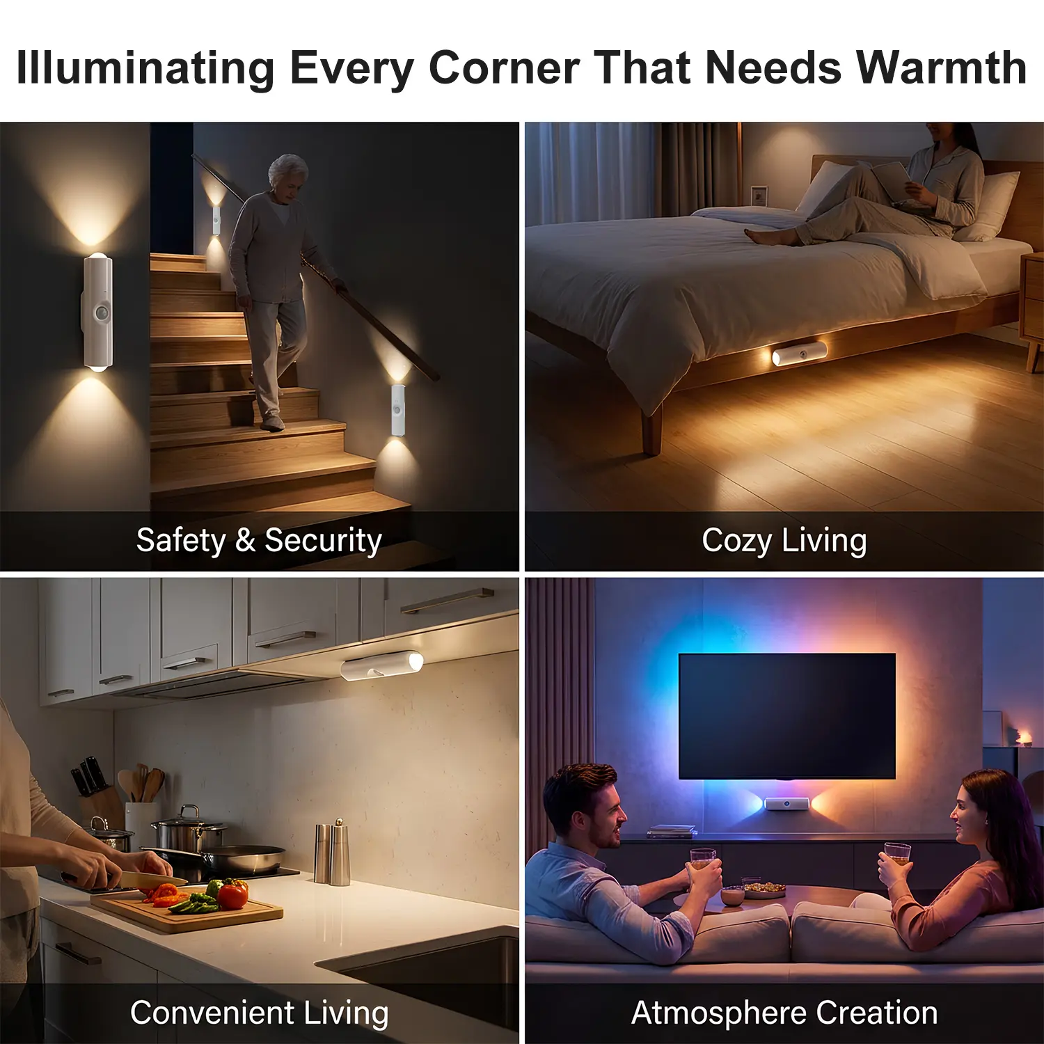 Smart RGB LED Night Lights with Motion Sensor