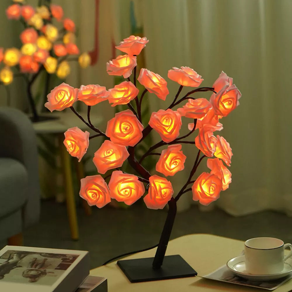 LED rose tree lamp