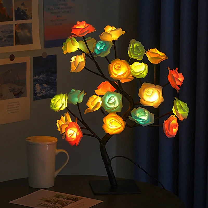 LED rose tree lamp