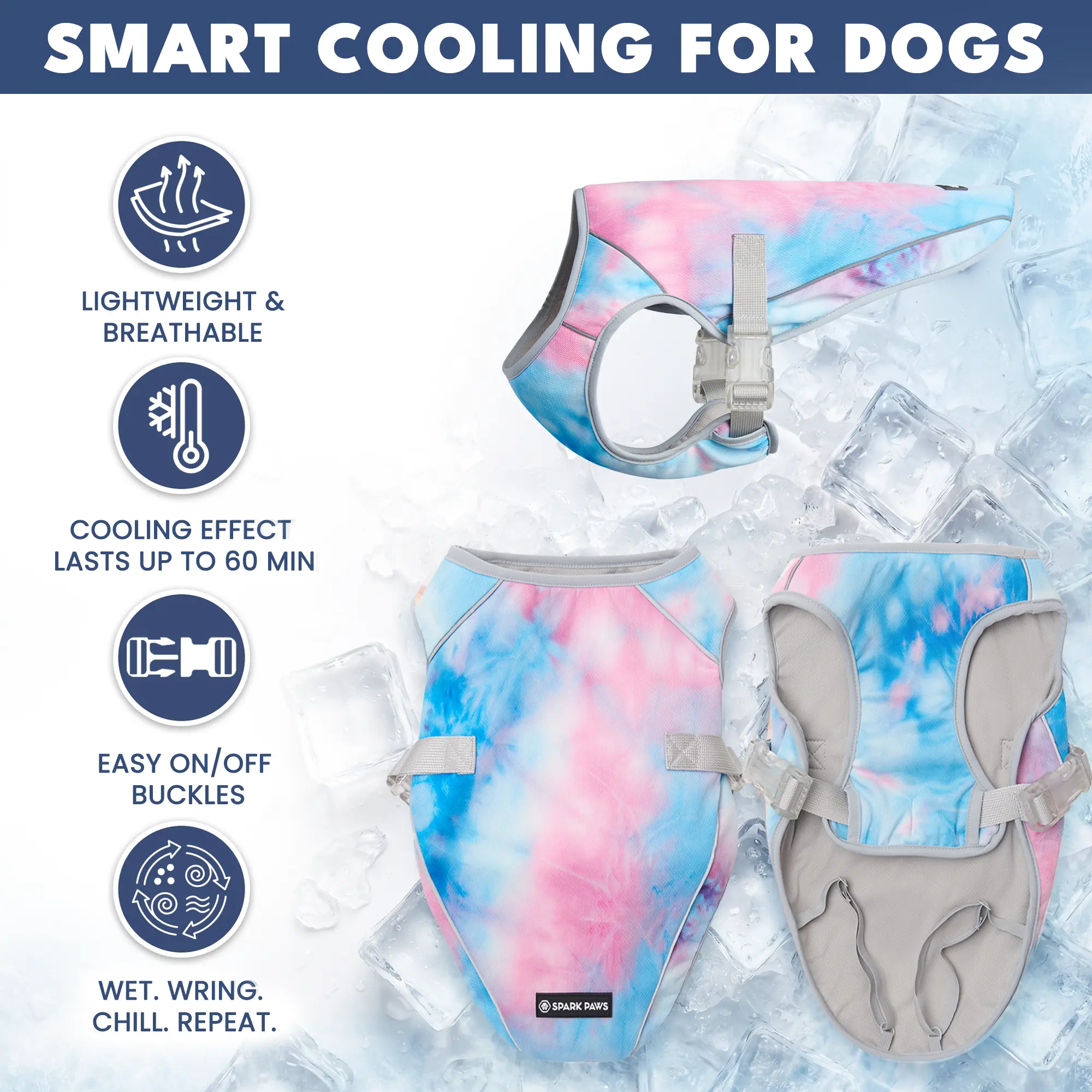 Spark Paws Chilltech Dog Cooling Vest - Lightweight & UV Protection