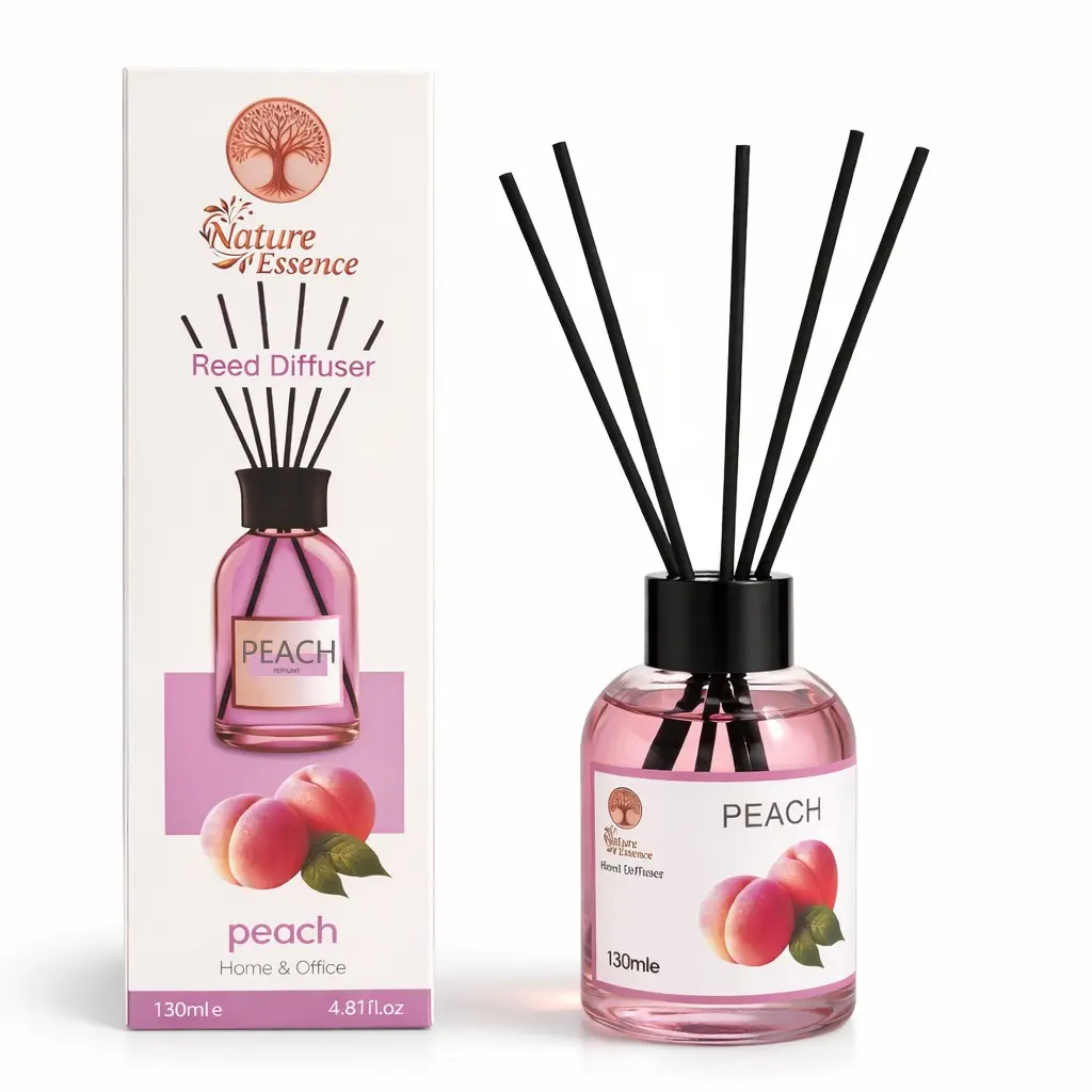 130ml Reed Diffuser Set with Natural Rattan Sticks, Long-Lasting Scented Fragrance Oil, Glass Bottle Aromatherapy Diffuser for Living Room, Bedroom, Bathroom & Office, Home Decor Gift