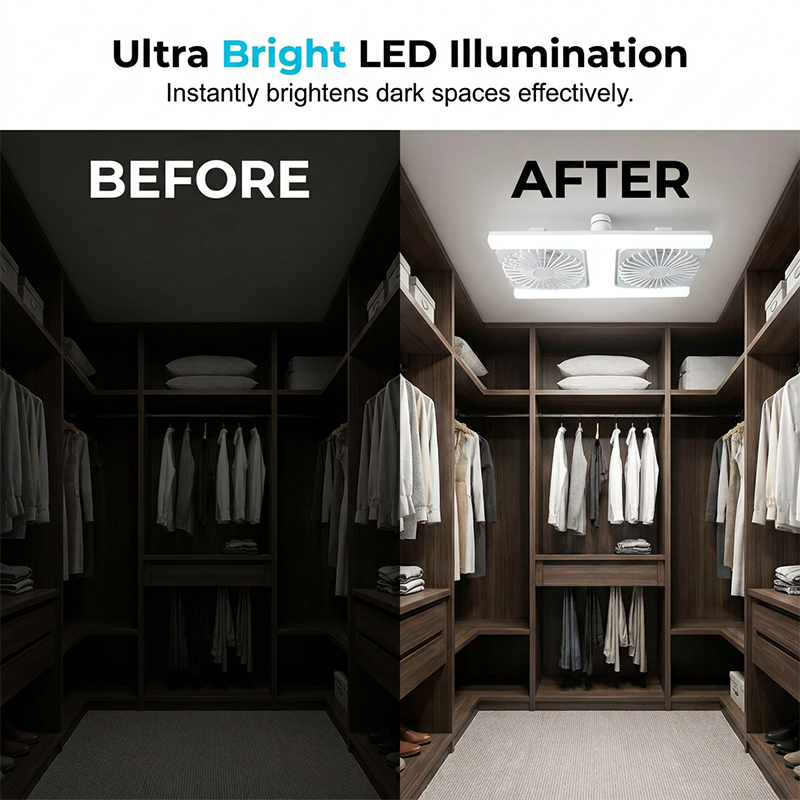 💡Limited Time 50% Off | 2-in-1 LED Ceiling Fan with Light, Quiet Cooling & Super Bright Lamp, Tool-Free Easy Installation