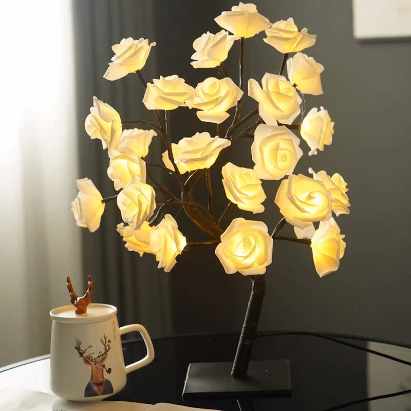 LED rose tree lamp