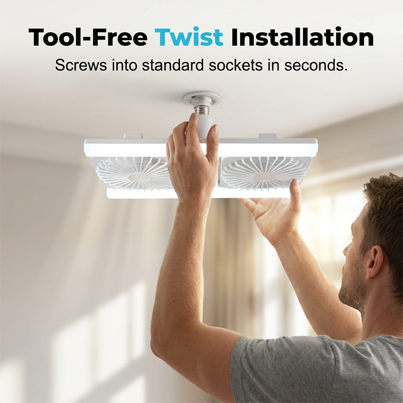 💡Limited Time 50% Off | 2-in-1 LED Ceiling Fan with Light, Quiet Cooling & Super Bright Lamp, Tool-Free Easy Installation