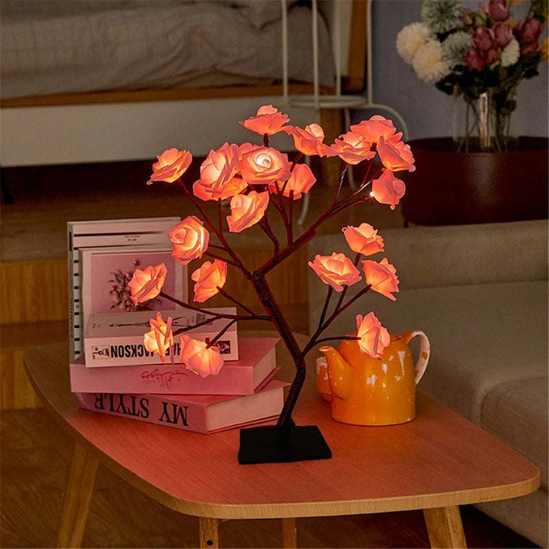 LED rose tree lamp
