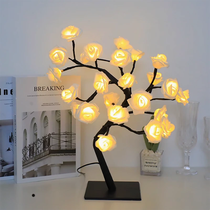 LED rose tree lamp
