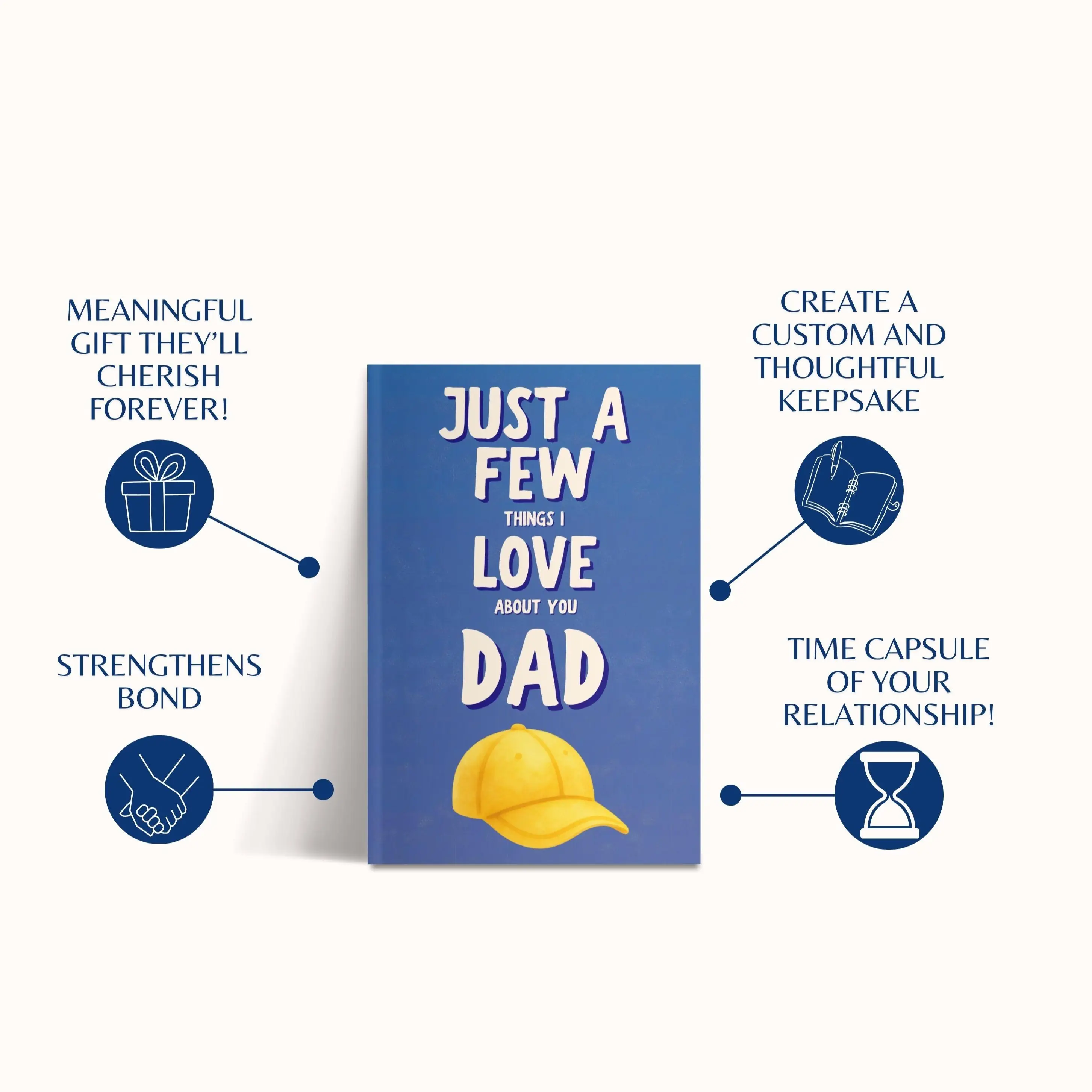 Personalized Memory Book for Dad, Fill In The Blank Journal, Just A Few Things I Love About You, Father's Day Keepsake Gift