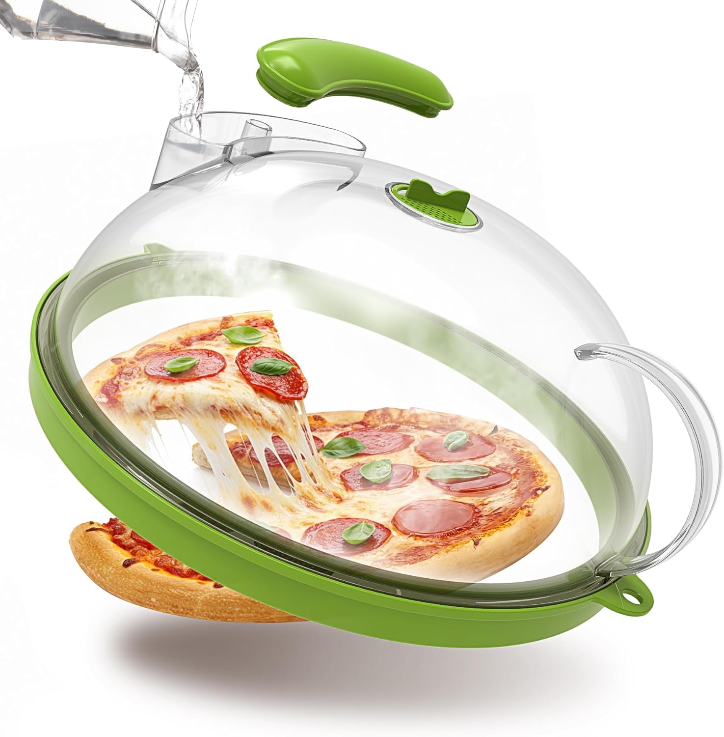 10 Inch Upgraded Microwave Splatter Cover with Steam Function & Handle, Clear Food Splatter Guard, Kitchen Gadget Housewarming Gift