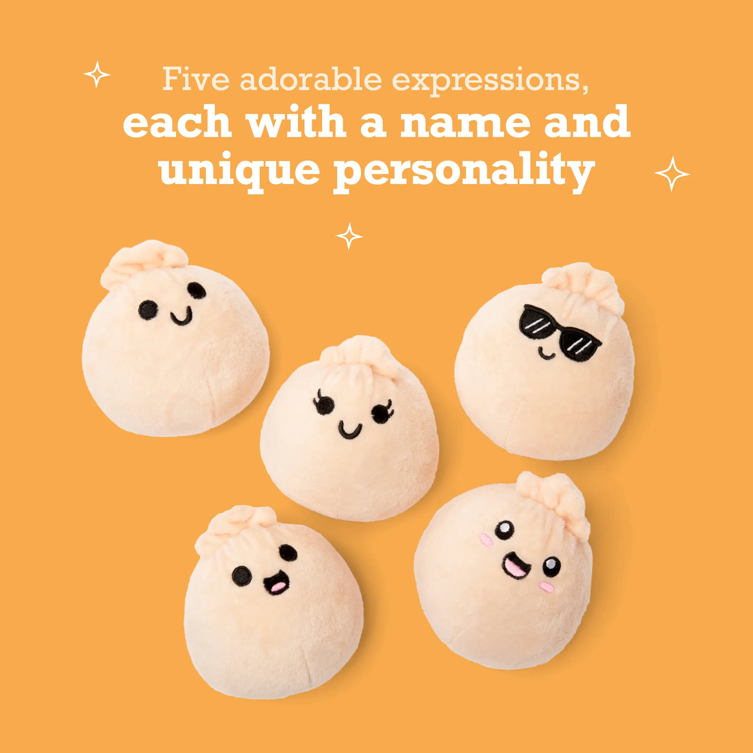 Soft Cuddly Dumpling Stuffed Animal Set, Portable Basket Included, Lovely Gifts for family