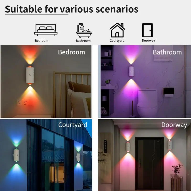 Smart Rechargeable RGB LED Night Light with Motion Sensor