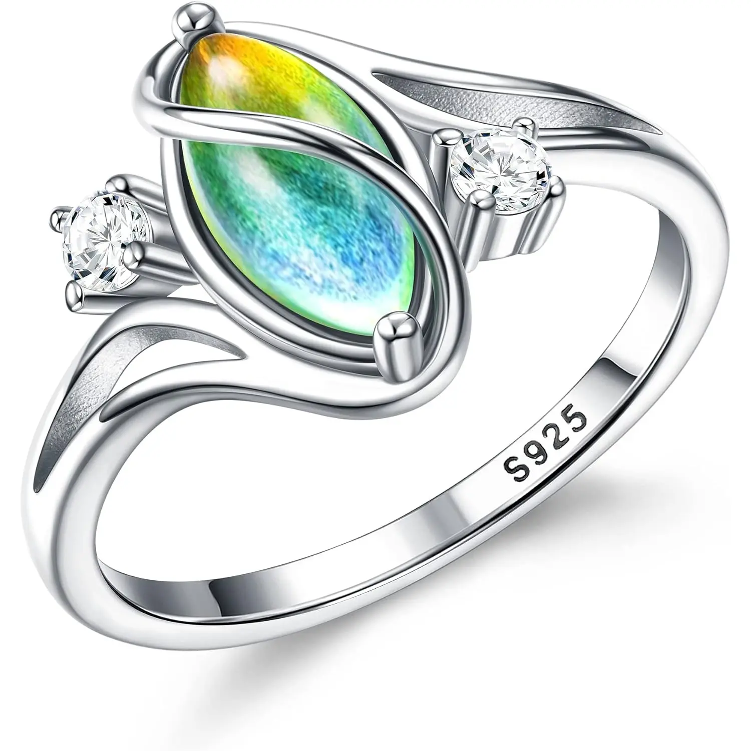 925 Sterling Silver Mood Rings for Women - Color Change