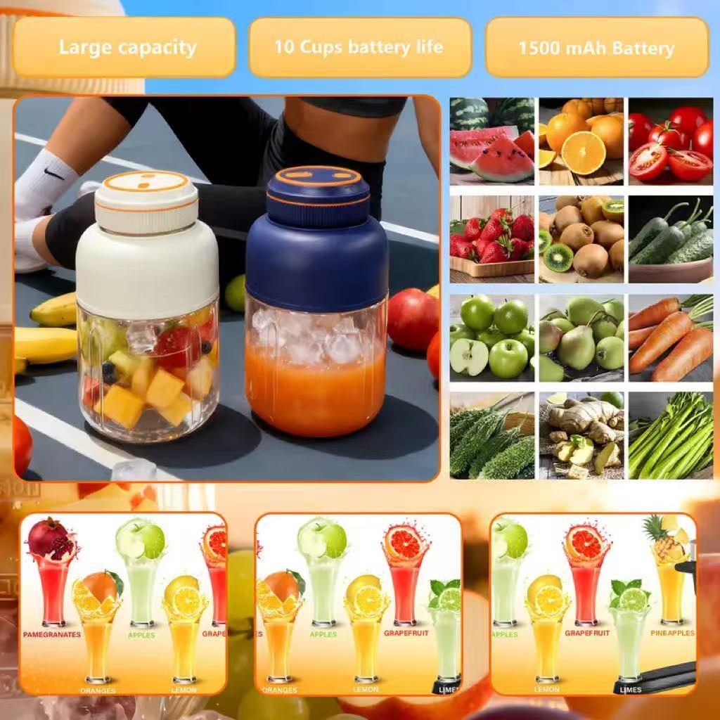 [Ensure the juicer is tightened before use.]Portable Household Appliances Juicer,USB Rechargeable Juice Blender Cup,Multifunctional juicermachine ,Summer Essentials Smoothieblender
