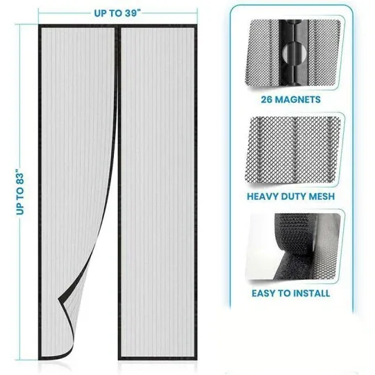 🔥Magnetic Self-Closing Mesh Screen Door | Pet Friendly Bug Net Curtain