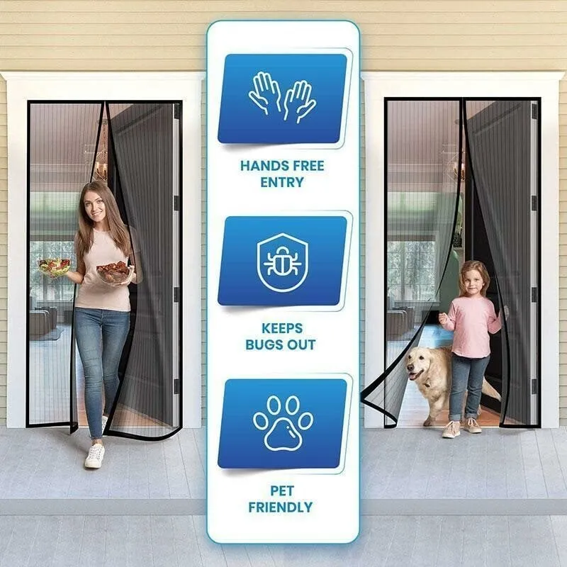 🔥Magnetic Self-Closing Mesh Screen Door | Pet Friendly Bug Net Curtain