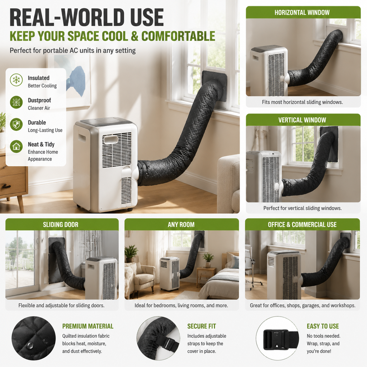 🥳 HOT SALE 2026 🥳 💞 50,000+ SOLD! 👵❤️ Protective cover for insulating air conditioner pipes – With zipper, reusable, offering both aesthetic protection and insulation for indoor AC pipes ❄️🏠