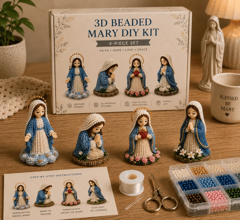 ✝️3D Beaded Nativity Collection DIY Kit – Handmade Christmas Faith Craft Set (8-Piece Set)